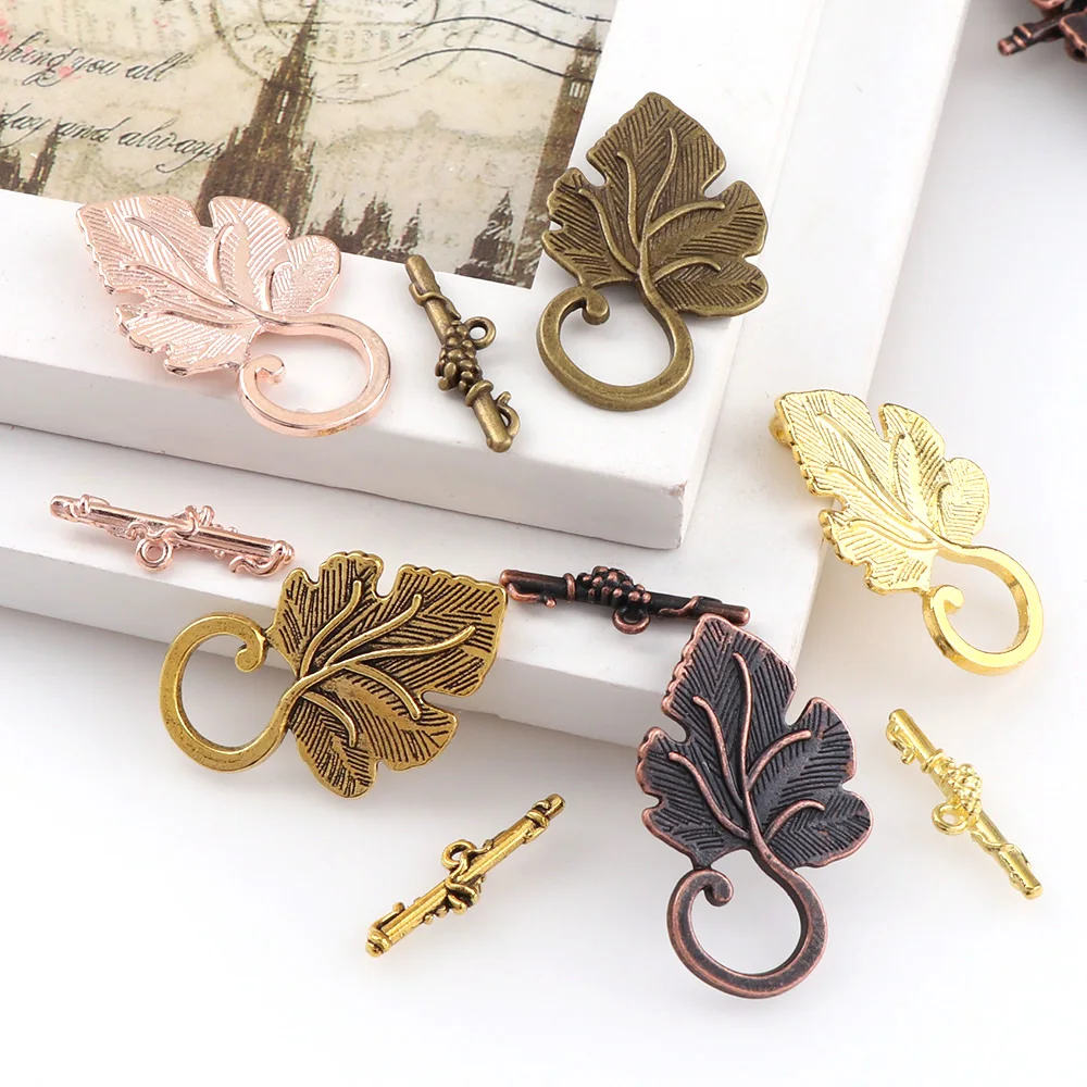 

Leaf Antique Bronze Gold 6 Color OT Toggle Buckle Connectors Bracelet Necklace Clasps DIY Jewelry Findings Accessories