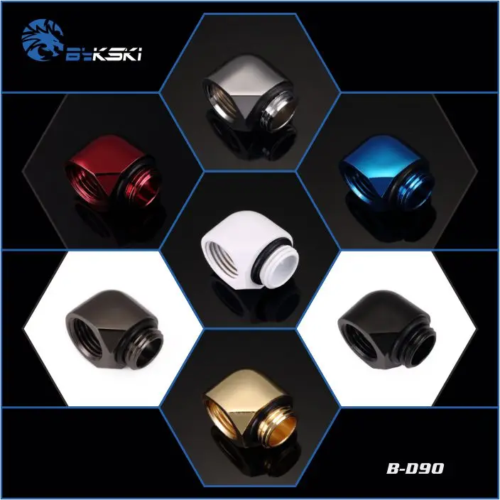 

Bykski 90 Degree Male to Female Angle Elbow Fitting with G1/4" Thread. Multi-color Options. P/N: B-D90