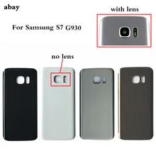 Для SAMSUNG Galaxy S7 G930F Задняя стеклянная крышка батареи Задняя Дверь Корпус чехол с/без объектива запасные части