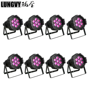 

Free shipping 8pcs/lot 7*18W RGBWA UV 6IN1 Led Par Light Indoor Led Par Cans Light Led Par Stage Light