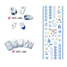 UPRETTEGO искусство для ногтей красота вода наклейка слайдер для ногтей мультфильм морской раковины Рыбная чешуя лодка черепаха раковина HOT364-369