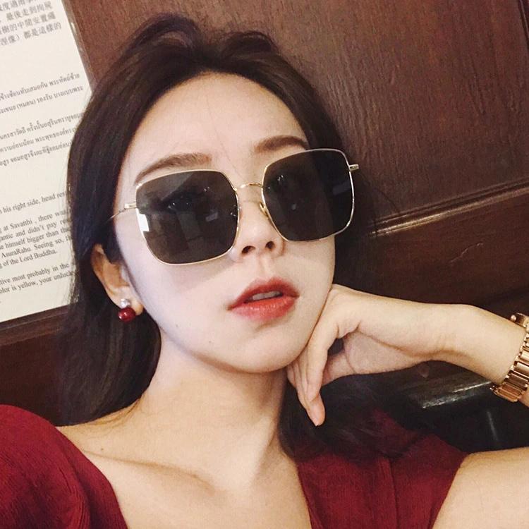 Internet Celebrity Fund Woman Trend Block Wire Sunglasses Frame Round Face Polarized Light Four Block Face Makeup Sunglasses Women S Sunglasses Aliexpress
