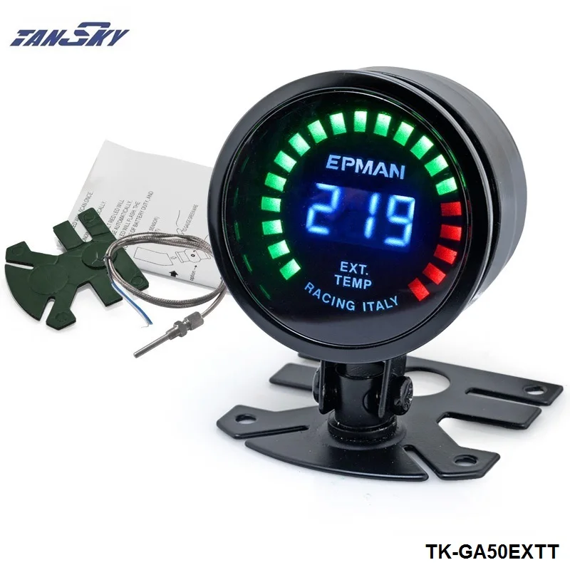 TANSKY - New EPman racing 52mm Smoked LED Exhaust Gas Temperature EXT Gauge with Sensor For Ford Mustang 86-93 TK-GA50EXTT