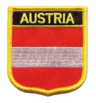 

Austria Cuntry Embroidery Patches Twill with Merrow Border and PVC Backing Custom Items as Client Design MOQ50pcs Free Shipping