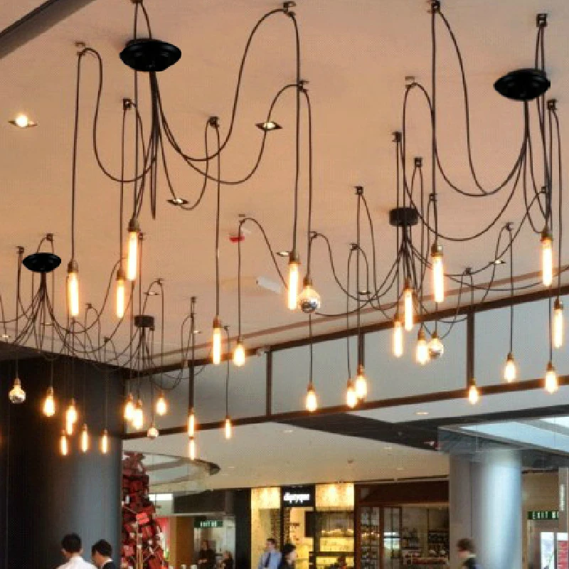 Inclue Bulbs Vintage Nordic Retro Edison Bulb Pendant Lamps Loft Inclue Bulbs Vintage Nordic Retro Edison Bulb Pendant Lamps Loft Antique Adjule Diy E27 Lights Creative Spider Lighting In From