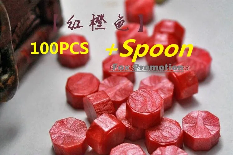 P x 100pcs 100 шт винтажные уплотнительные восковые таблетки бусины w/Ложка гранулы/зерна/полосы палочки для конверта Свадебные восковые уплотнения древний уплотнительный воск - Цвет: P x 100pcs