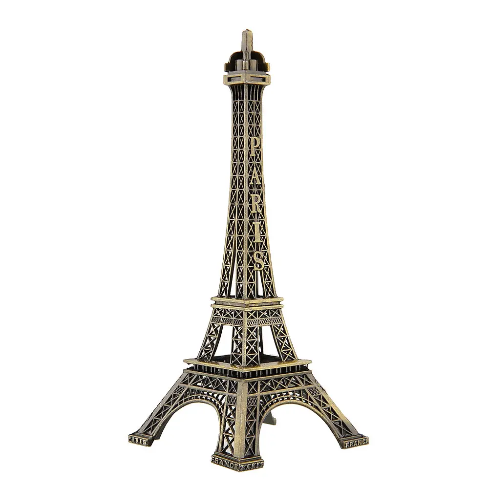 

Bronze Tone Paris Eiffel Tower Metal Figurine Statue Vintage Model Decor Alloy