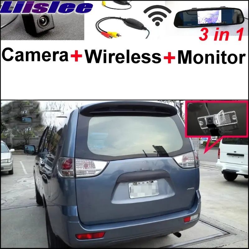 

Liislee 3 in1 Special Rear View Camera + Mirror Monitor DIY Parking System + Wireless Receiver For Mitsubishi Zinger Fuzion