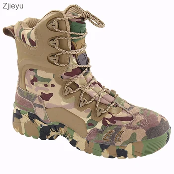 

Men Military Tactical Boots Outdoor kamuflaj bot Army Combat Boots Desert Hiking Camouflage High-top Boots asker bot