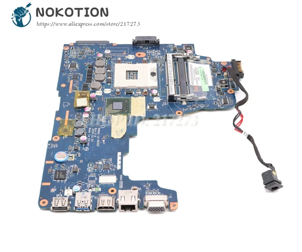 NOKOTION для Toshiba Satellite P755 P750 A665 A660 материнская плата для ноутбука PHQAA LA-6832P REV: 2,0 основная плата HM65 DDR3