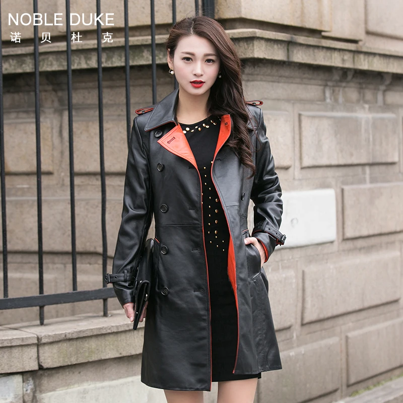 new 2018 Fashion Long Single Breasted Autumn Female