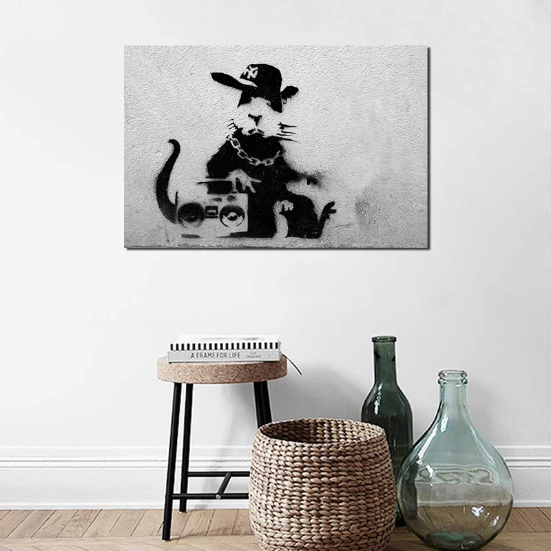 Уличный граффити Rap Rat Wall Art Холст постер и печать холст Картина | Рисование и каллиграфия -32999015899