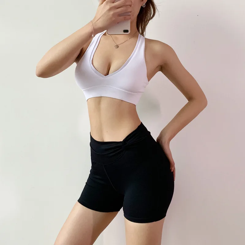 Новая Талия Kink дизайн шорты для йоги Тренажерный зал для женщин пуш-ап для бедер тренировки шорты для бега женские сексуальные спортивные шорты с высокой талией