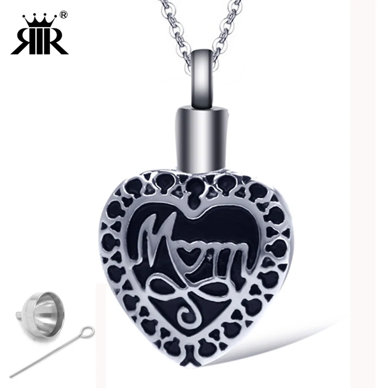 RIR Mom Jewelry For Ashes Memorial Human Cremation Necklace Pendant For