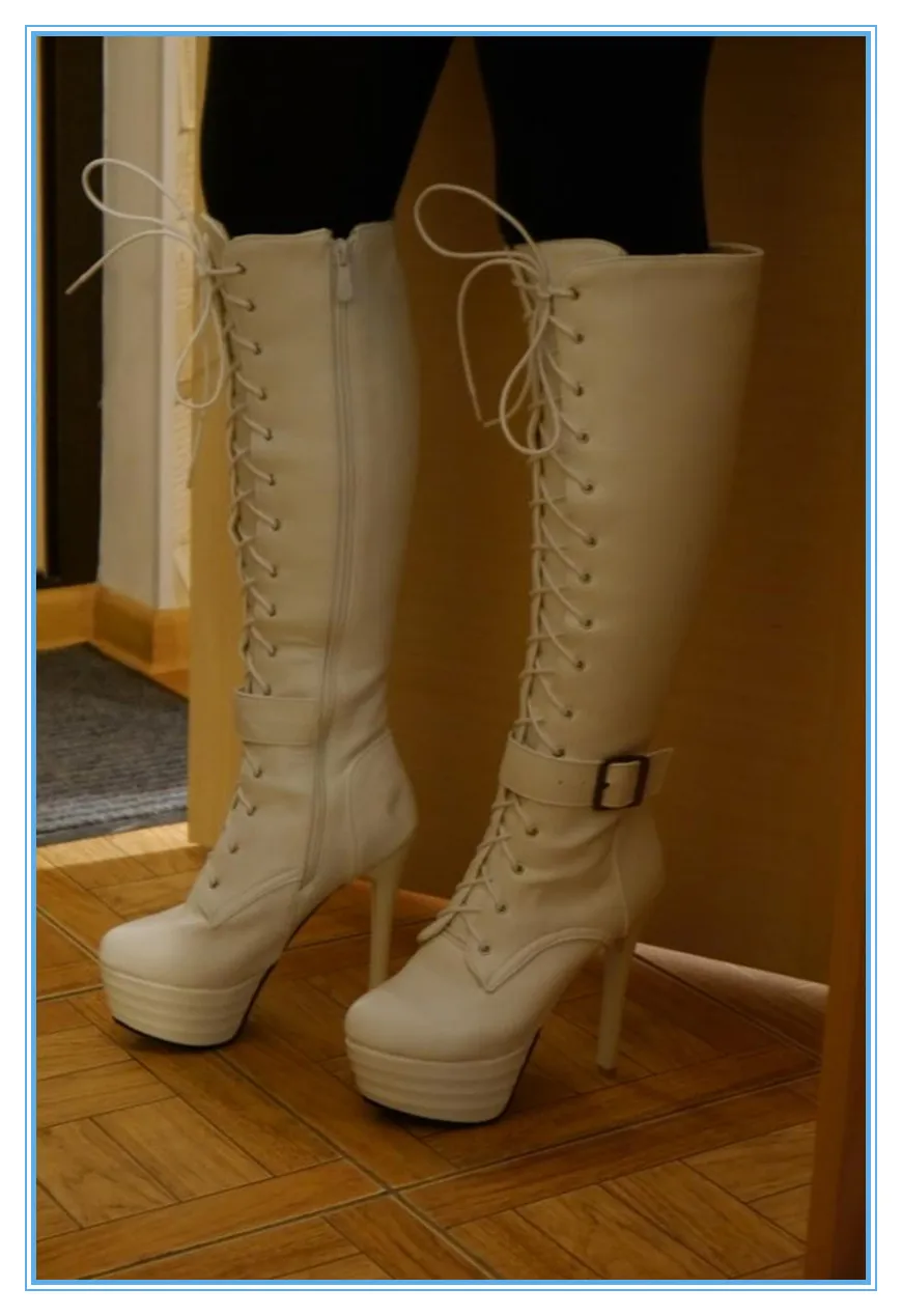 Doratasia/Большие размеры 34-45, женские сапоги до колена, мотоциклетные сапоги, пикантная женская обувь на платформе и тонком высоком каблуке, женские зимние сапоги