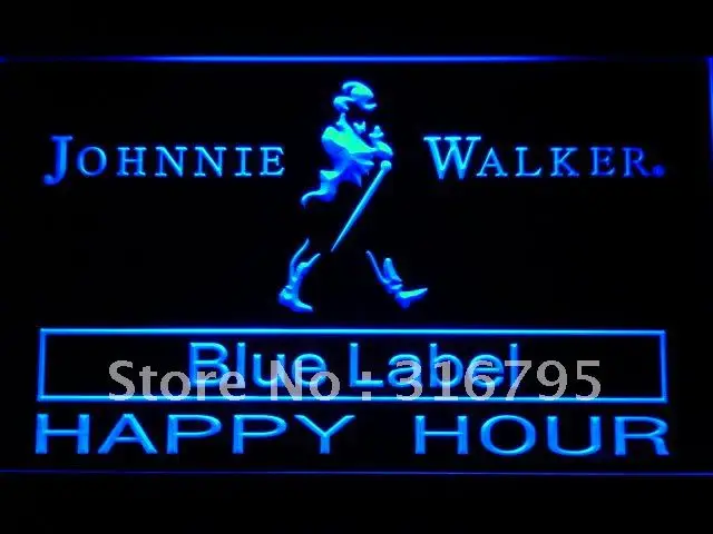 636 Johnnie Walker Blue Label Happy Hour Led Insegne Luminose Al Neon