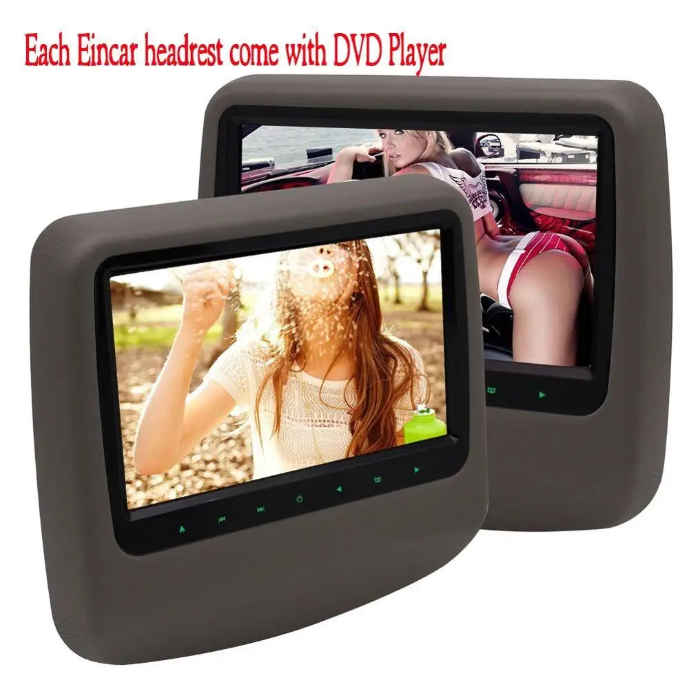 

Dual Screen Twin Car Backseat Headrests 2 PCS DVD/CD Player Rear-seat Entertainment Touch key HDMI 32Bit Games IR/FM Transmitter