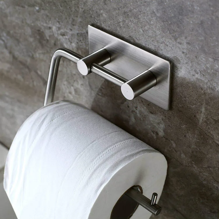 Self Adhesive Toilet Paper Holder, SUS 304 Stainless Steel Tissue Roll Hanger, No Drill, Heavy Duty, Waterproof, Modern Wall Mo Self Adhesive Toilet Paper Holder, SUS 304 Stainless Steel Tissue Roll Hanger, No Drill, Heavy Duty, Waterproof, Modern Wall Mo