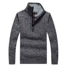 Dicke Warme Winter Pullover Mantel männer Reißverschluss Pullover cashmere-wolle Pullover Mann Lässige Strickwaren Fleece Samt Kleidung 50wy