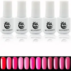 Beleshiny Новые однотонные гель для ногтей Nail 5 мл цвет яркий лак для ногтей замочить гель лак 5 мл UV LED ногтей краски zjj002