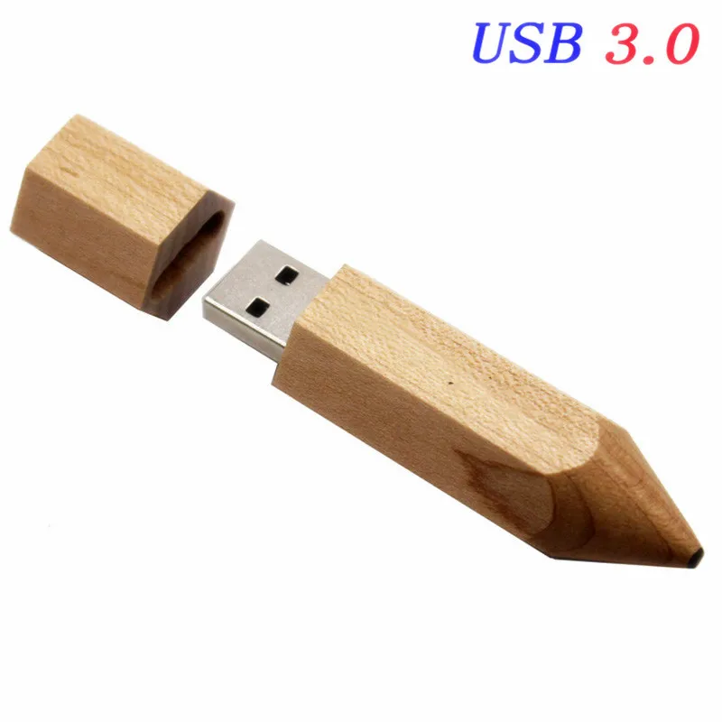 JASTER USB 3,0 логотип клиента деревянный карандаш USB флеш-накопитель креативный подарок флешка 4 ГБ 8 ГБ 16 ГБ 32 ГБ карта памяти - Цвет: White