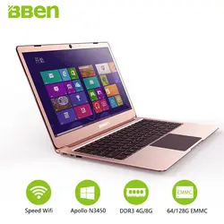 Bben LapBook дюймов 14,1 дюймов ноутбука тетрадь PC окно 10 четырёхъядерный процессор Intel Apollo Lake n3450 4 ГБ оперативная память 64 ГБ Matel экран Ноутбуки