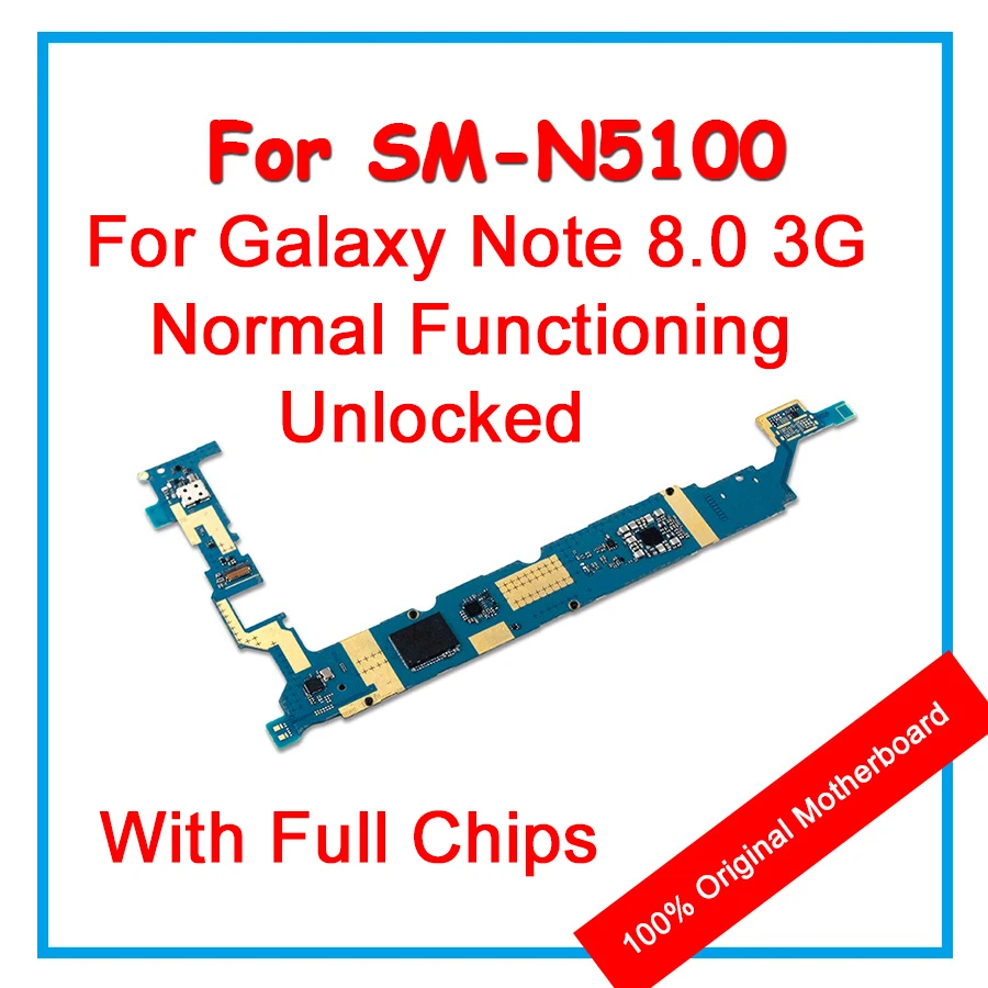 Оригинальная материнская плата для Samsung Galaxy Note 8 0 3G N5100 100% с чипами ОС Android