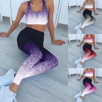 

2018 New Arrival Fashion Summer Causal Women Workout High Waist Printing Elastic Waist Pant Fitness Elastic For Women Hot #35