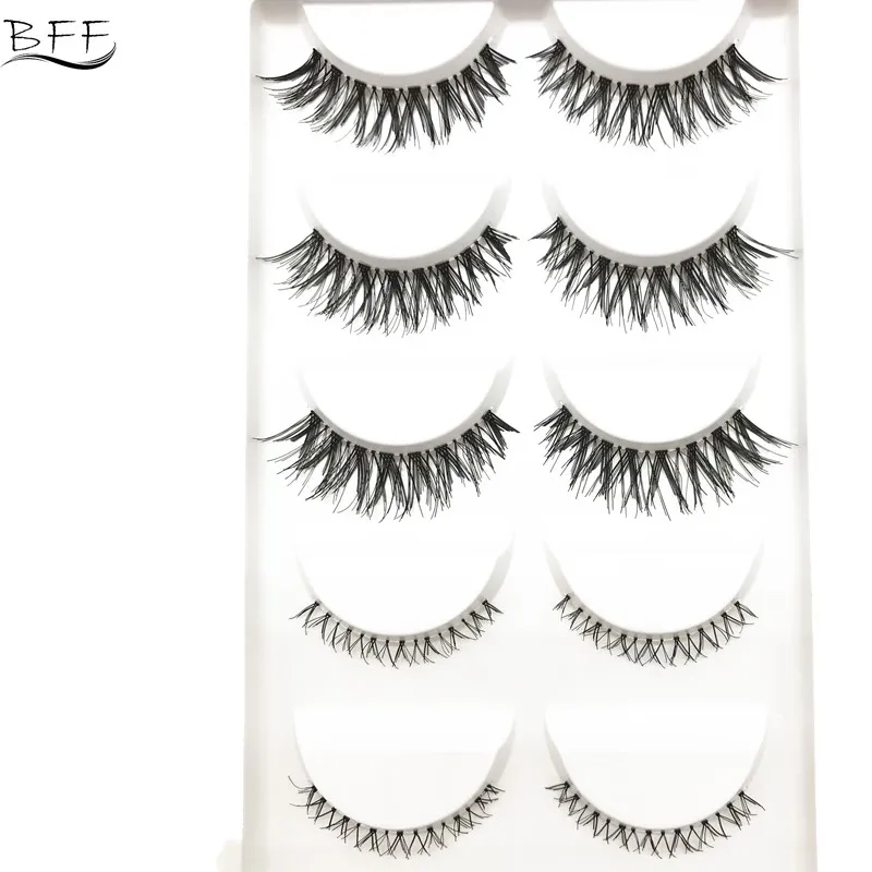 5 pair Eyelash False eyelashes 3Upper+2Under eyelashes Hot sell HW 60