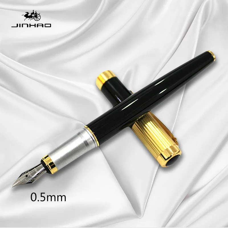 Jinhao9009-Iraurita-Fountain-Pen-Caneta-Dolma-Kalem-Luxury-Pen-Office-Stationery-Gift-Ink-Pen-Platinum-Preppy(3)