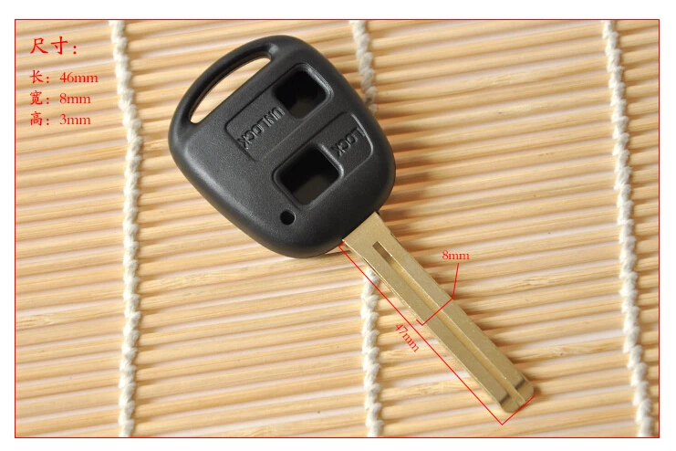 

2 Buttons Replacement Remote Key Shell Case For Lexus With TOY48 Uncut Long Blade Fob Key Cover 5PCS/lot