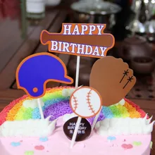 4 шт. бейсбольные топперы для торта, баскетбольные футбольные кексы, кексы для кексов, топперы для детского украшения на день рождения