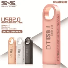 Suntrsi Флешка 64 Гб USB флеш-накопитель 32 Гб 16 Гб USB флешка металлическая ручка-накопитель 4 ГБ реальная емкость USB 2,0 Водонепроницаемый индивидуальный логотип