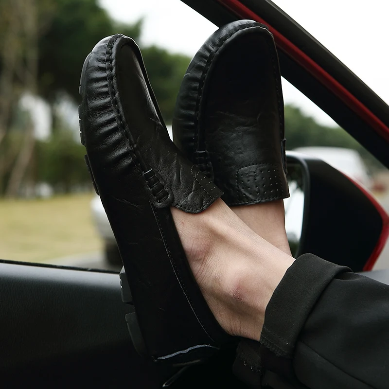 Jkpudun плюс Размеры Для мужчин Повседневная кожаная обувь г. роскошная обувь для вождения для Для мужчин дизайнерские слипоны Мокасины для женщин дышащая Для мужчин S Лоферы для женщин
