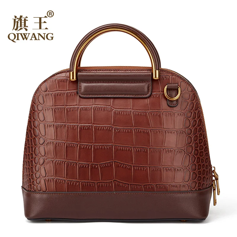 

100% Genuine Leather Handbag High Quality Crocodile Tote Bag Fashion Brand Design Lady Retro Women Hand Bag Luxury