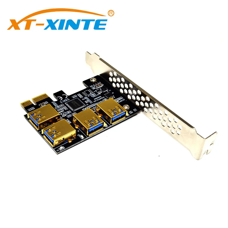 PCI E 1x до 16x переходная карта Express 1 4 слота PCIe USB3.0 адаптер Порт мультипликатор Miner