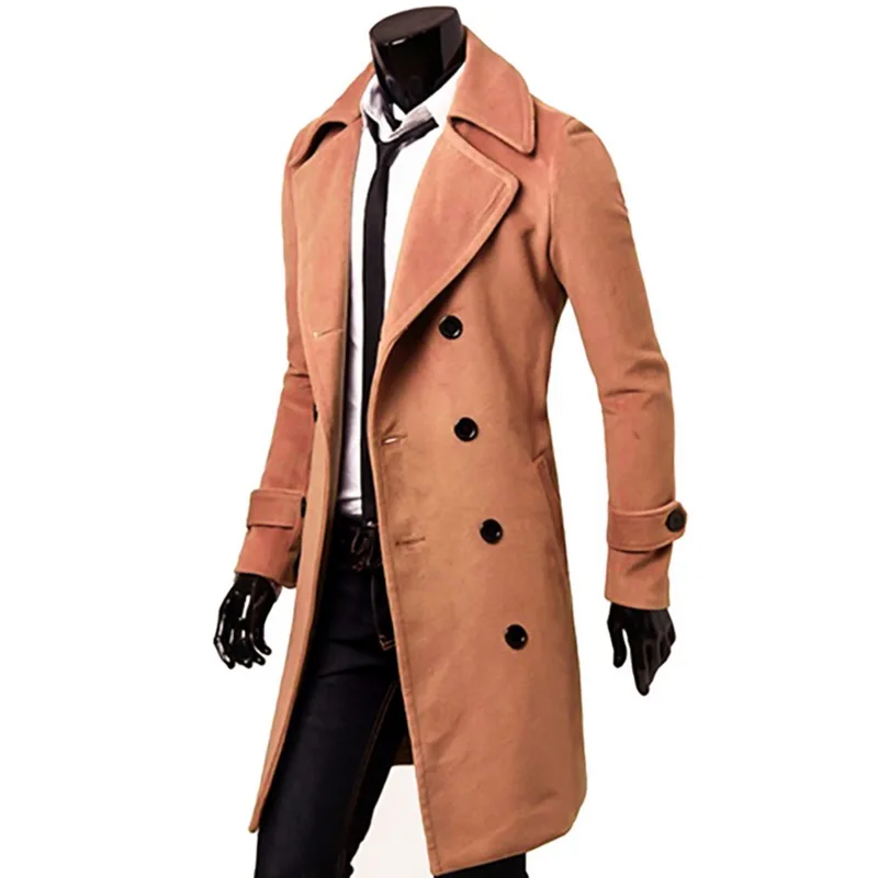 LASPERAL, новинка, мужское модное длинное шерстяное пальто, приталенное повседневное Мужское пальто большого размера, шерстяное пальто на осень и зиму