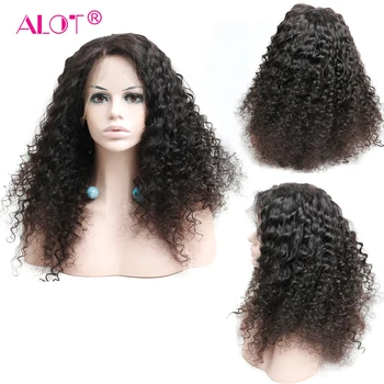 

ALOT Brazilian Deep Wave 360 Lace Frontal Wig Pre Plucked With Baby Hair Human Hair Wig 180% Density Remy Hair