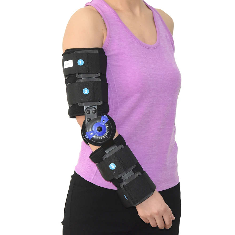 ROM hinged Elbow Arm Forarm Braces Support Splint Orthosis Orthotics Band Pad Belt Immobilizer Strap Wrap 4