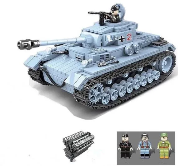 

Military WW2 German Panzer IV Tank Building Blocks Model Compatible With Legoed Army Soldiers Bricks Toys For Children