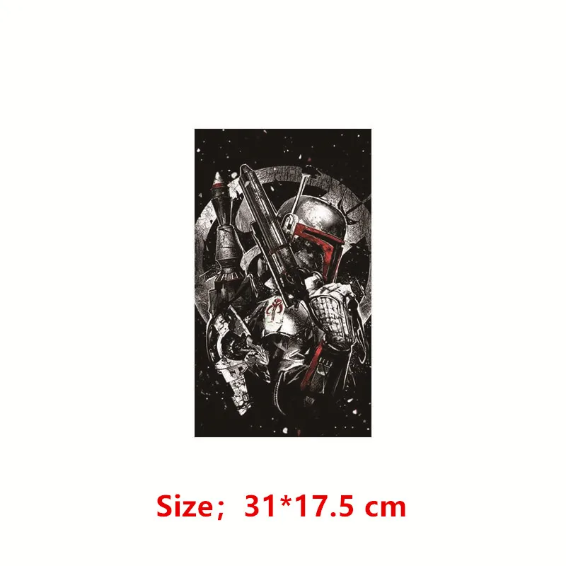 Европейские популярные элементы Звездные войны патч для одежды 30*17,7 см железные нашивки Diy футболки Платья термопереводная наклейка - Цвет: JLDZTH-304