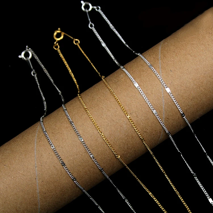 

Free shipping 10Pcs/lot Gold/Rhodium/Silver Plated Chain For Chain Necklace (42cm chain + buckle) CN-FLA006
