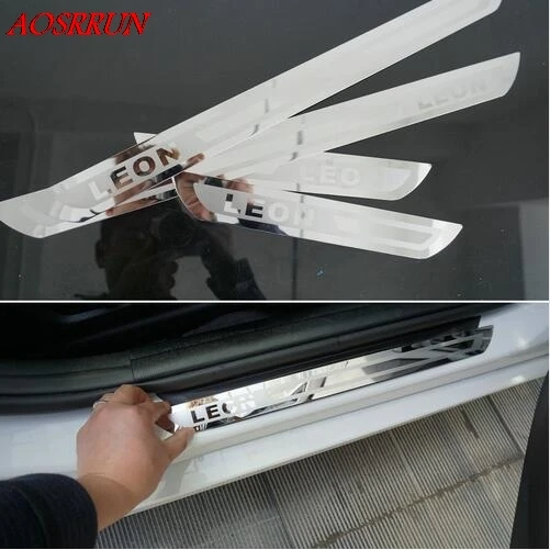 Pаспродажа Тюнинг автомобилей Нержавеющая nbsp;сталь боковой двери Накладка подходит для SEAT LEON CUPRA MK2 MK3 FR ST 2010 2018 авто аксессуары автомобилей