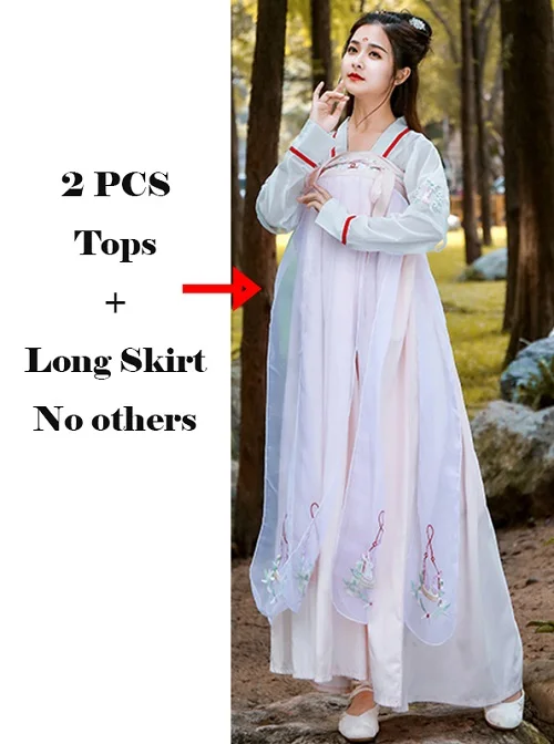 Long skirt suit Женский китайский национальный танец Hanfu костюм леди народный карнавальный наряд Восточная сценическая одежда сказочное платье 2 шт. DF1010 - Цвет: Long skirt suit