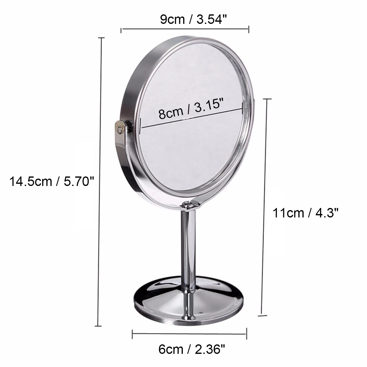 Двухстороннее металлическое косметическое зеркало с увеличением Дамский стол стоящий комод зеркало для макияжа круглый рабочий стол вращающееся зеркало