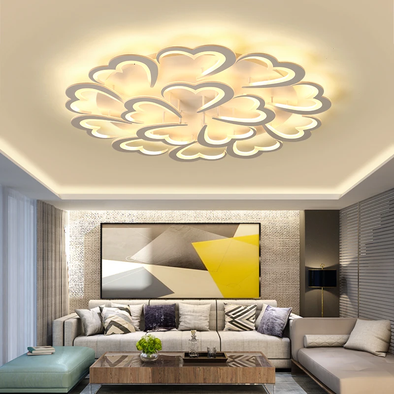 

White Acrylic Modern LED Chandelier For Living Room Bedroom LED Lustres Large Ceiling Chandelier Lighting Fixtures AC85-260V