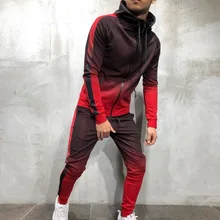 2 шт. Мужская спортивная одежда с плавным переходом цветов костюмы для бега мужские компрессионные комплекты тренировочные костюмы спортивный костюм Фитнес Колготки одежда для спортзала