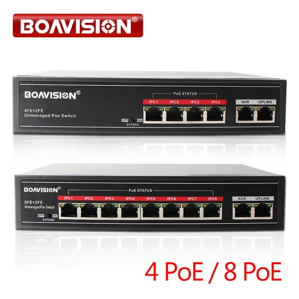 Meilleur 4 8 Ports POE Rapide Ethenet 10 100 Mbps 2 Jusqu à Lien Ports 1 Gbps IEEE802.3at af PoE Commutateur Adaptateur Max 30 W Soutien POE IP caméra