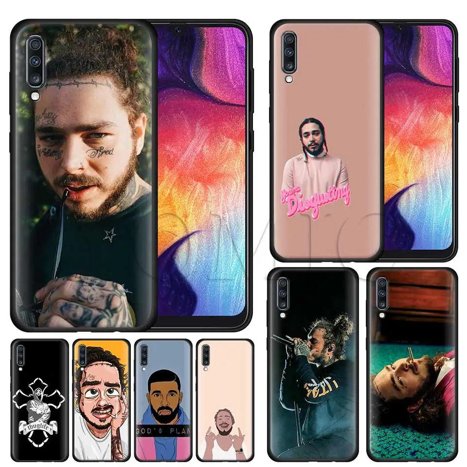 

Post Malone Hip Hop Silicone Soft Case for Samsung Galaxy A50 A40 A70 A30 A20 A80 A6 A7 A8 Plus A9 2018 Black Case Coque