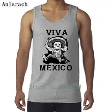 Viva Мексика Mad мариачи жилеты интересные Новое поступление письма Пользовательские топы Для мужчин майка хлопок Лето Синглетный стильный